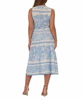 Donna Ricco Women's Printed Jacquard Knit Shift Dress