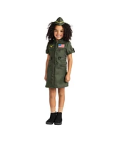 Dress Up America Fighter Pilot Costume Dress & Hat Costume Set