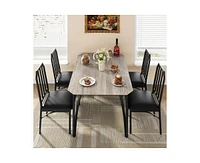 gaomon 5 Pieces Dining Table Set for 4, Dining Room Table Set for 4, Small Kitchen Table for 4 with Upholstered Chairs,Dinner Table Set for 4
