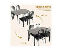 gaomon 5 Pieces Dining Table Set for 4, Dining Room Table Set for 4, Small Kitchen Table for 4 with Upholstered Chairs,Dinner Table Set for 4