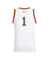 Adidas Men's 1 White Miami Hurricanes Replica Swingman Jersey