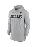 Nike Men's Gray Buffalo Bills 2024 Salute to Service Lightweight Performance Long Sleeve Hooded T-Shirt