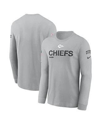 Nike Men's Gray Kansas City Chiefs 2024 Salute to Service Long Sleeve T-Shirt