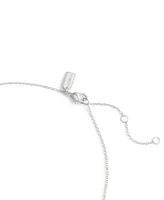 Coach Cubic Zirconia Signature Quilted Heart Pendant Necklace