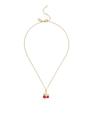 Coach Red Cherry Cluster Pendant Necklace