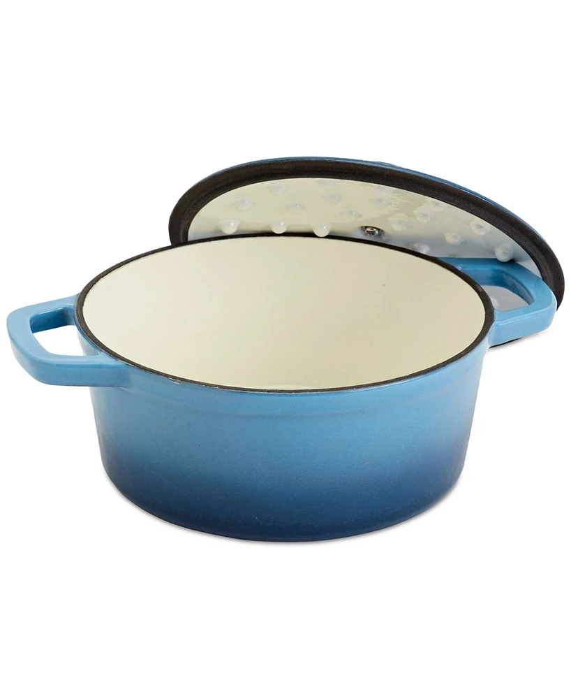 Smith and Clark Blue Gradient 5-Quart Enameled Cast Iron Dutch Oven