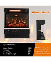 Sugift 23-inch 3-Sided Electric Fireplace Insert with Remote Control