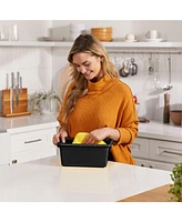 ECR4Kids Scoop Front Storage Bins, Black, 10-Piece
