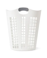 Gracious Living Easy Carry Flex 87 L Plastic Laundry Hamper, White (2 Pack)