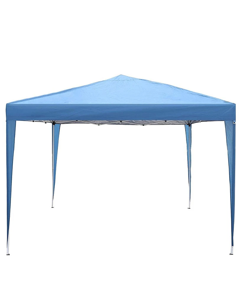 Slickblue 10 ft. Foldable Pop-Up Canopy Tent Height Adjustable with Carrying Bag for Parties, Picnics & Camping