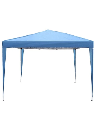 Slickblue 10 ft. Foldable Pop-Up Canopy Tent Height Adjustable with Carrying Bag for Parties, Picnics & Camping