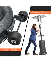 Sugift Outdoor Heater Propane Standing Lp Gas Steel with Table & Wheels