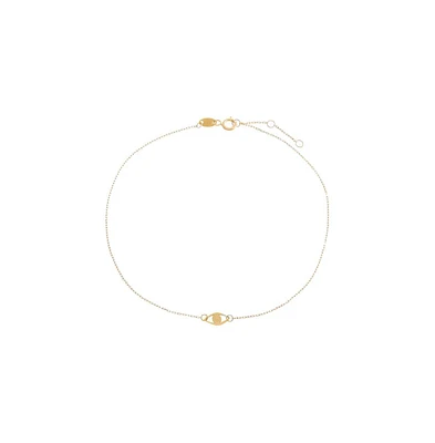 By Adina Eden Solid Evil Eye Pendant Anklet 14K