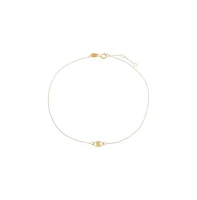 By Adina Eden Solid Evil Eye Pendant Anklet 14K