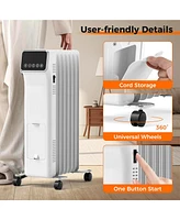 Sugift 1500W Oil Filled Radiator Heater with Remote Control 3 Modes 24H Timer