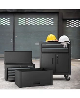 Costway 6-Drawer Rolling Tool Chest 3-in-1 Heavy-Duty Storage Cabinet with Universal Wheels