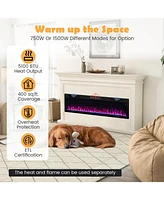 Sugift Electric Fireplace 60 Inches Recessed and Wall Mounted for 2' x 6' Stud
