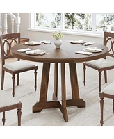 gaomon Round Dining Table for 4-6 People, 47 Inch Farmhouse Kitchen Table