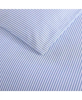 Poppy & Fritz Oxford Stripe Cotton Blue 2 Piece Duvet Cover Set-Twin