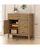 gaomon Buffet Cabinet Sideboard with Storage, 34.3' Modern Buffet Cabinet with Storage, Credenza Buffet Table with 2 Doors and Adjustable Shelf, Conso