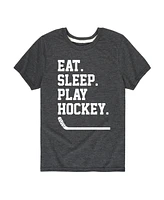 Hybrid Big Boys Eat Sleep Play Hockey Graphic Tee