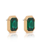 Ettika Emerald Deco Stud Earrings