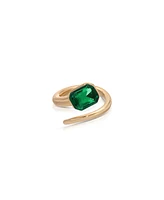 Ettika Deco Emerald 18k Gold Plated Ring