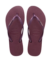 Havaianas Women's Slim Logo Metallic Slip On Sandals