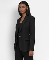 Dkny Women's Embellished Peak-Lapel One-Button Jacket