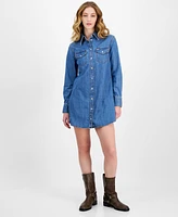 Tommy Jeans Women's Cotton Long-Sleeve Denim Shirtdress