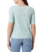 Gloria Vanderbilt Women's Alanis Printed Boat-Neck Tee