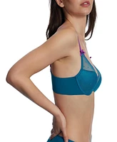 Skarlett Blue Women's Siren Lightly Lined Dotted Lace Underwire Bra
