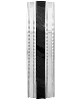 Men's Milgrain Bead Step-Edge Wedding Band Sterling Silver & Black Rhodium