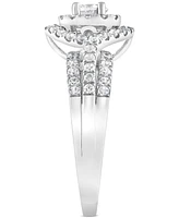 Diamond Double Halo Engagement Ring (1 ct. t.w.) in 14k White Gold