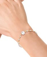 Effy Cultured Freshwater Pearl (2-1/2 & 8mm) Link Bracelet in 14k Gold