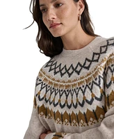 Dkny Jeans Women's Fair Isle Crewneck Raglan Sweater