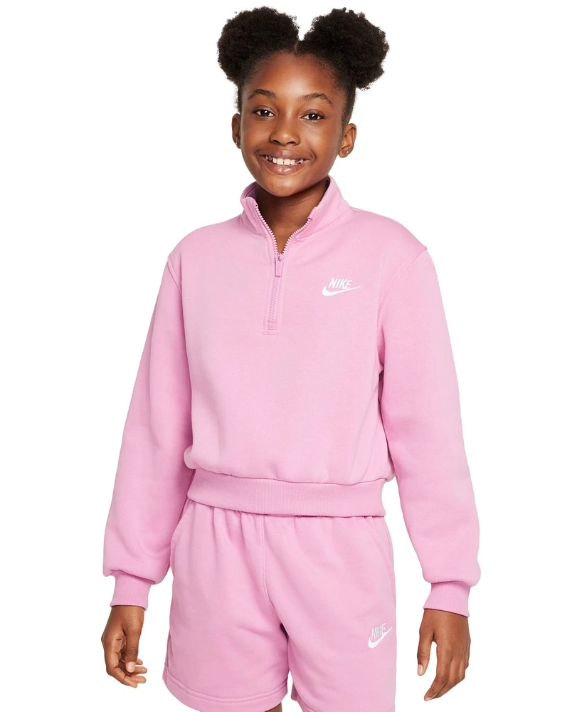 Nike Big Girls Sportswear Club Fleece 1/2-Zip Sweatshirt