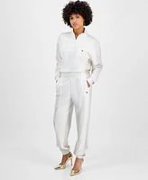 Guess Women's Olympe Seam-Front Logo-Charm Jogger Pants