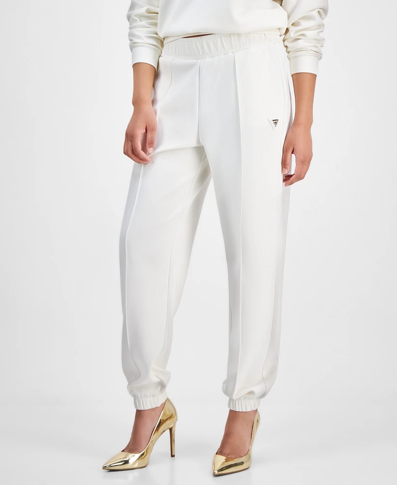 Guess Women's Olympe Seam-Front Logo-Charm Jogger Pants