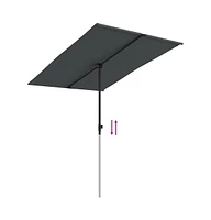 Garden Parasol with Aluminum Pole 6.6'x4.9' Anthracite