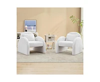 gaomon Sherpa Accent Chair,Teddy Upholstered Arm Single Sofa,Modern Fluffy Reading Chair for Living Room, Bedrooms, Corner,Mid Century Accent Armchair