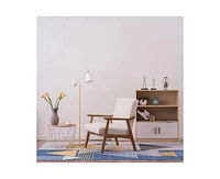 gaomon Retro Single Sofa Chair 330 Lb Load Capacity Easy Assemble Solid Wood Indoor Leisure Chair with Backrest
