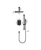 Casainc 10 Inch 2 Function Ceiling Mount Shower System With Sliding Rod Shower Hand