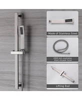 Casainc 10 Inch Wall Mounted Square Shower System Set with Handheld Spray & Slidebar