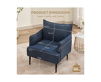 gaomon Accent Chair for Living Room, Modern Accent Arm Chair Upholstered Bedroom Accent Chair with Studry Metal Legs, Comfy Single Sofa Chair for Offi