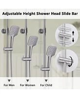 Casainc Thermostatic 9.8" Square Shower System with 3 Spray Modes Hand Shower