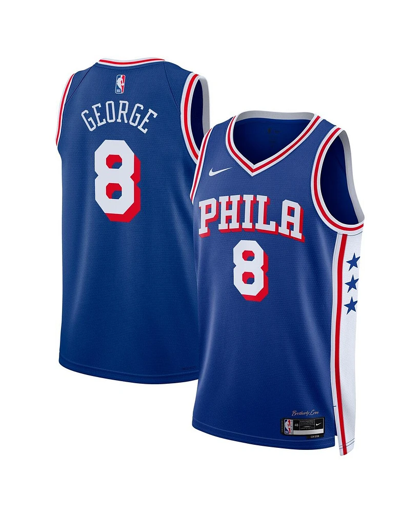 Nike Men's and Women's Paul George Royal Philadelphia 76ers 2024 Offseason Addition Swingman Jersey