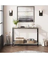 gaomon 2 Tier Entryway Table, Console Tables for Entryway, Industrial Sofa Table with Adjustable Shelf