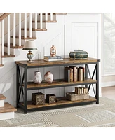 gaomon 3 Tier Console Table, 47.2" Narrow Entryway Table with Storage