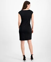 Connected Embellished Short-Sleeve Sheath Dress